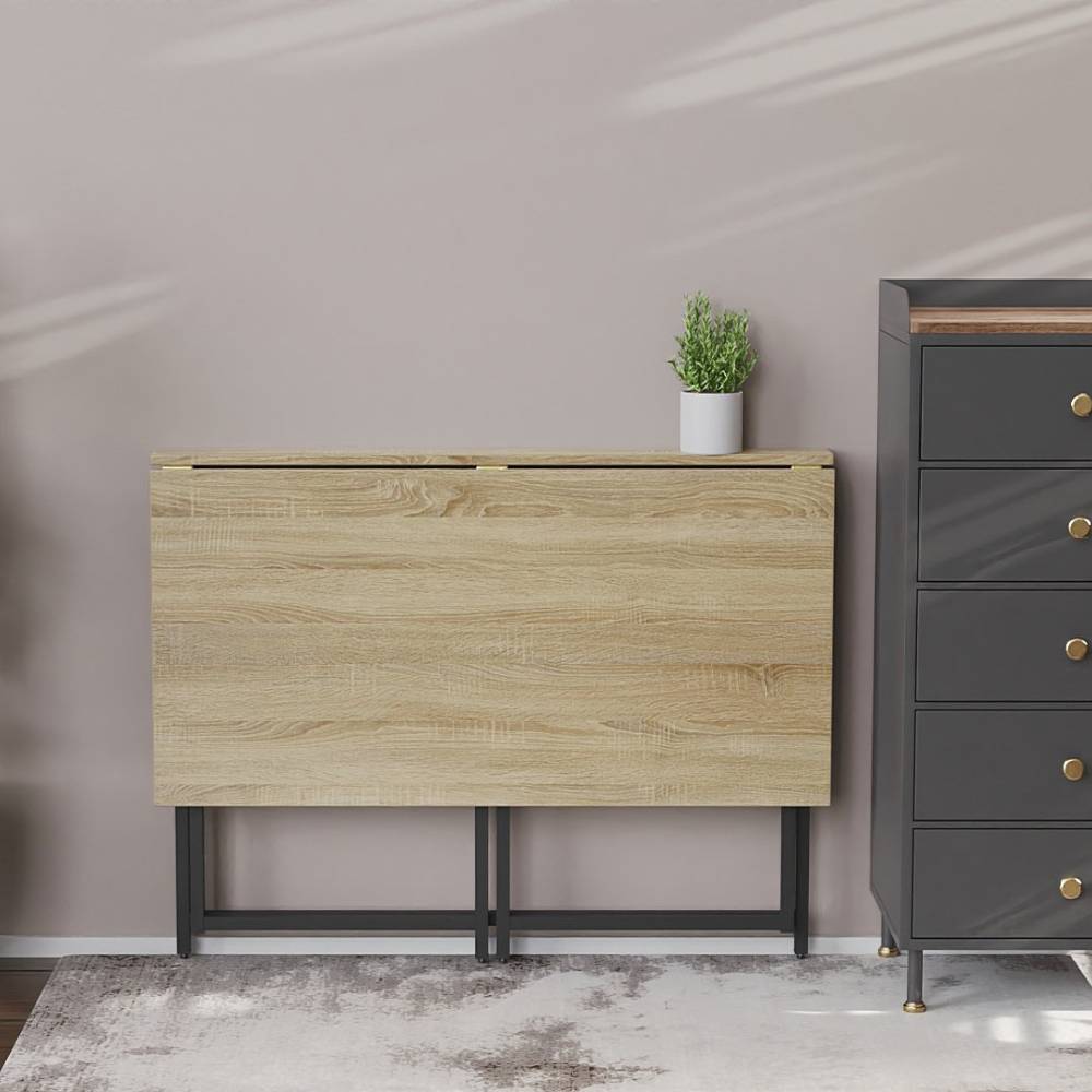 Стол раскладной Морис Ferrum-decor 750x1000x600 Черный металл ДСП Дуб Сонома 16 мм (FRD-104672)