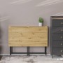 Стол раскладной Морис Ferrum-decor 750x1000x600 Черный металл ДСП Дуб Артизан 16 мм (FRD-104674)