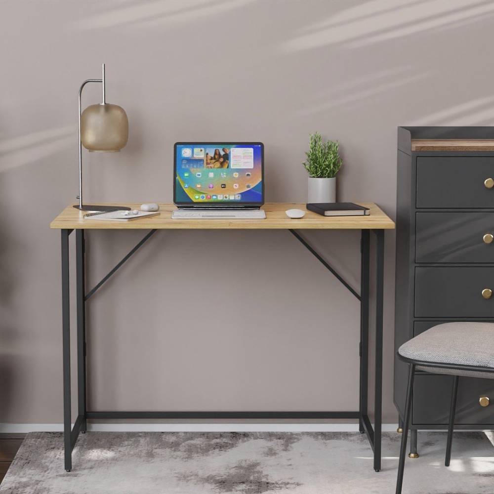Стол раскладной Морис Ferrum-decor 750x1000x600 Черный металл ДСП Дуб Артизан 16 мм (FRD-104674)