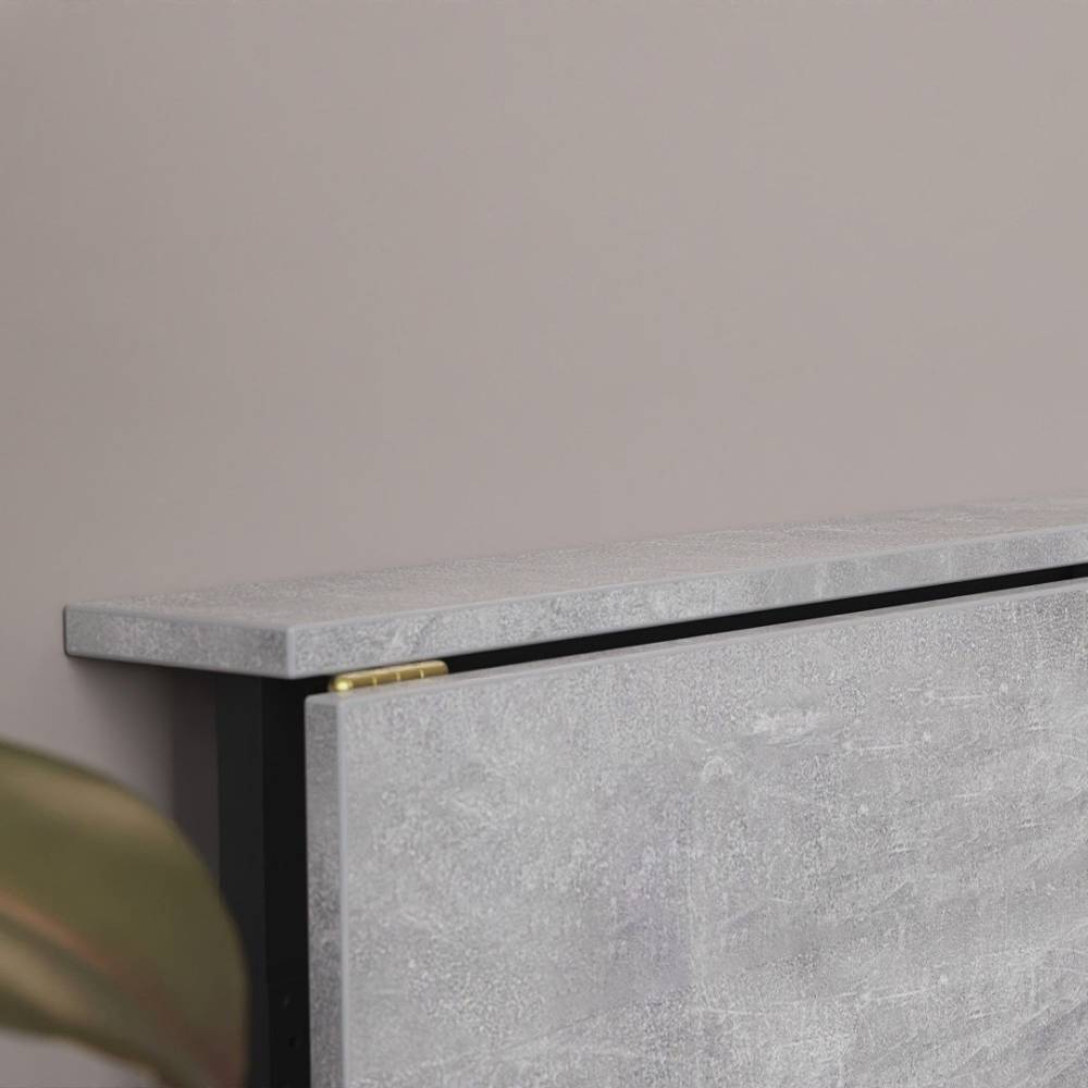 Стол раскладной Морис Ferrum-decor 750x1000x600 Черный металл ДСП Бетон 16 мм (FRD-104675)