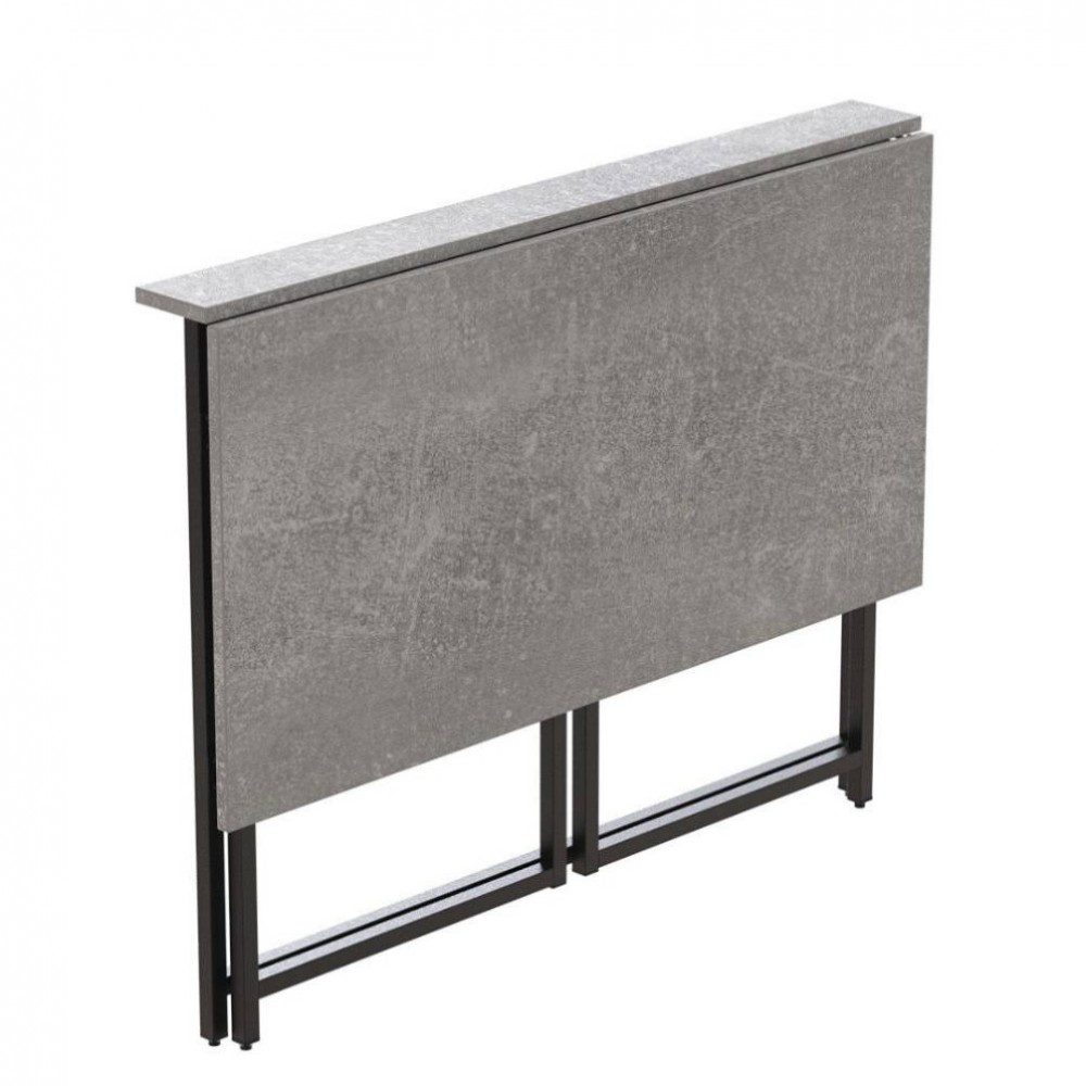 Стол раскладной Морис Ferrum-decor 750x1000x600 Черный металл ДСП Бетон 16 мм (FRD-104675)
