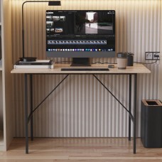 Стіл письмовий Line Тайм Ferrum-decor 750x1200x600 Чорний метал ДСП Дуб Сан-Марино 16 мм (FRD-104886)