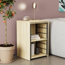 Стол-тумба трансформер Смарт 2/2 Ferrum-decor 750x1450x600 Черный металл ДСП Дуб Сонома 16 мм (FRD-105105)