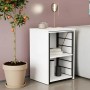 Стол-тумба трансформер Смарт 2/2 Ferrum-decor 750x1450x600 Черный металл ДСП Белое 16 мм (FRD-105102)