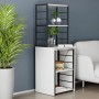 Стол-тумба трансформер Смарт 3/1 с этажеркой Ferrum-decor 1430x1450x500 Черный металл ДСП Белое 16 мм (FRD-105109)