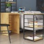 Стол-тумба трансформер Смарт 3/2 с этажеркой Ferrum-decor 1430x1450x600 Черный металл ДСП Дуб Артизан 16 мм (FRD-105121)