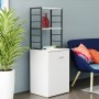 Стол-тумба трансформер Смарт 4/1 с этажеркой Ferrum-decor 1430x1450x500 Черный металл ДСП Белое 16 мм (FRD-105123)