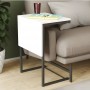 Стол журнальный приставной Терри Комбо Ferrum-decor 345x662x440 Черный металл ДСП Белое 16 мм (FRD-105136)