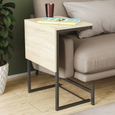 Стіл журнальний приставний Террі Комбо Ferrum-decor 345x662x440 Чорний метал ДСП Дуб Сонома 16 мм (FRD-105139)