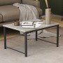 Стол журнальный приставной Терри Комбо Ferrum-decor 345x662x440 Черный металл ДСП Бетон 16 мм (FRD-105142)