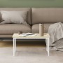 Стіл журнальний приставний Террі Комбо Ferrum-decor 345x662x440 Білий метал ДСП Дуб Сонома 16 мм (FRD-105146)