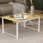 Стіл журнальний приставний Террі Комбо Ferrum-decor 345x662x440 Білий метал ДСП Дуб Артизан 16 мм (FRD-105148)