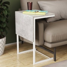 Стіл журнальний приставний Террі Комбо Ferrum-decor 345x662x440 Білий метал ДСП Бетон 16 мм (FRD-105149)