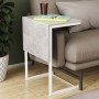 Стол журнальный приставной Терри Комбо Ferrum-decor 345x662x440 Белый металл ДСП Бетон 16 мм (FRD-105149)