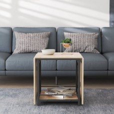 Стіл журнальний трансформер Куб Комбо Ferrum-decor 540x532x500 Чорний метал ДСП Дуб Сан-Марино 16 мм (FRD-105151)