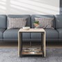 Стол журнальный трансформер Куб Комбо Ferrum-decor 540x532x500 Черный металл ДСП Дуб Сан-Марино 16 мм (FRD-105151)