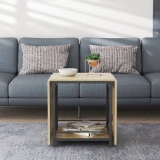 Стіл журнальний трансформер Куб Комбо Ferrum-decor 540x532x500 Чорний метал ДСП - Дуб Сонома 16 мм (FRD-105153)