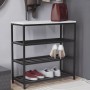 Полка для обуви Слайм 3 Ferrum-decor 635x630x260 Черный металл ДСП Белое 16 мм (FRD-105156)