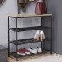Полка для обуви Слайм 3 Ferrum-decor 635x630x260 Черный металл ДСП Дуб Сонома 16 мм (FRD-105158)