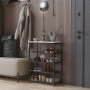 Полка для обуви Слайм 4 Ferrum-decor 820x630x260 Черный металл ДСП Белое 16 мм (FRD-105160)