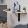 Обеденный стол-трансформер Ника настенный Ferrum-decor 420x900x500 Черный металл ДСП Дуб Сан-Марино 16 мм (FRD-105165)