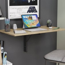 Обеденный стол-трансформер Ника настенный Ferrum-decor 420x900x500 Черный металл ДСП Дуб Сонома 16 мм (FRD-105167)