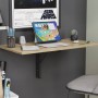Обеденный стол-трансформер Ника настенный Ferrum-decor 420x900x500 Черный металл ДСП Дуб Сонома 16 мм (FRD-105167)