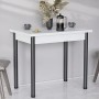 Обеденный стол-трансформер раскладной Берта Ferrum-decor 750x1400x900 Черный металл ДСП Белое 16 мм (FRD-105178)