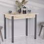Обеденный стол-трансформер раскладной Берта Ferrum-decor 750x1200x900 Черный металл ДСП Дуб Сан-Марино 16 мм (FRD-105172)