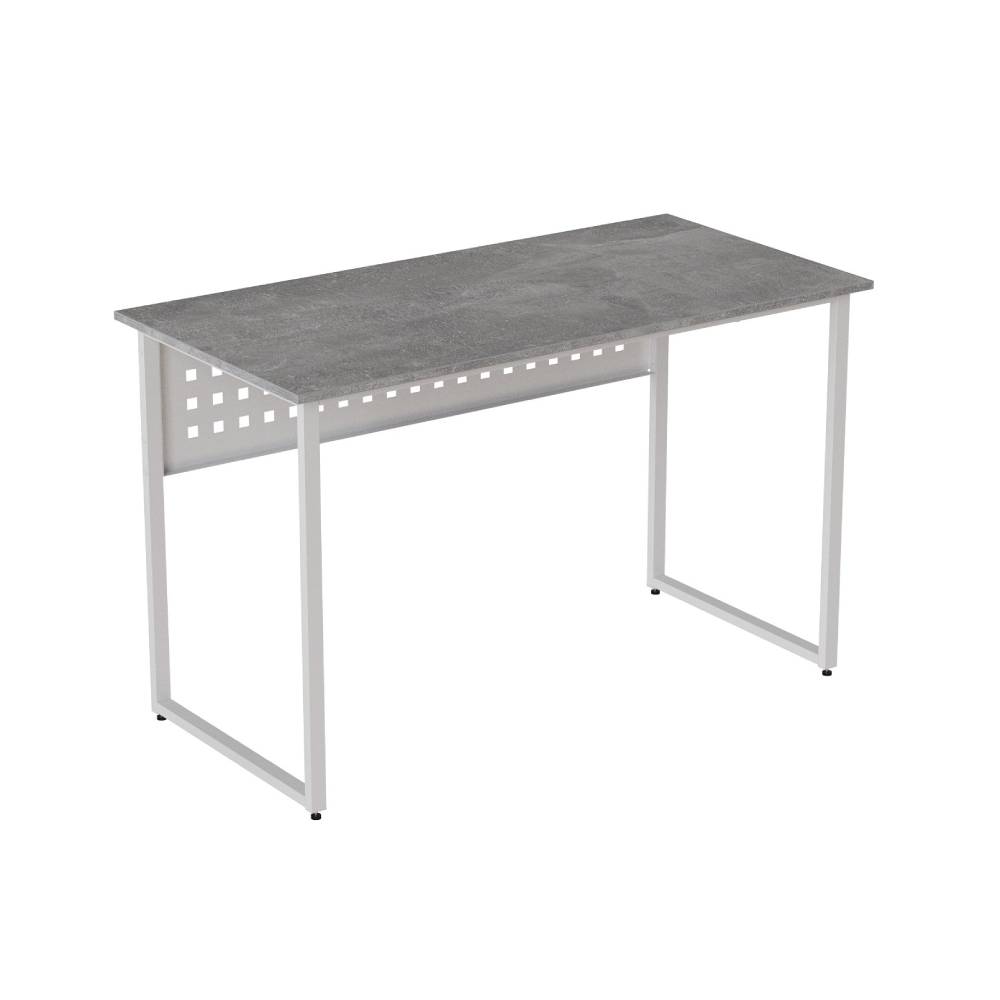 Стол письменный Майк Ferrum-decor 75x100x60 Белый металл ДСП Бетон 16 мм (FRD-106508)