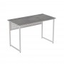 Стол письменный Майк Ferrum-decor 75x100x60 Белый металл ДСП Бетон 16 мм (FRD-106508)