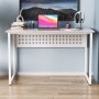Стол письменный Майк Ferrum-decor 75x100x60 Белый металл ДСП Бетон 16 мм (FRD-106508)