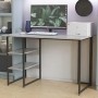 Стол письменный Кевин Ferrum-decor 75x140x70 Черный металл ДСП Бетон 16 мм (FRD-106573)