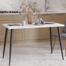 Кухонний стіл Марсель 30 Ferrum-decor 75x120x60 Чорний метал ДСП Білий 32 мм (FRD-106741)