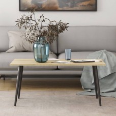 Стіл журнальний Монтана Ferrum-decor 45x100x50 Чорний метал ДСП Дуб Сонома 16 мм (FRD-106714)