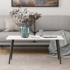 Стіл журнальний Монтана Ferrum-decor 45x100x50 Чорний метал ДСП Білий 16 мм (FRD-106717)