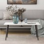 Стол журнальный Монтана Ferrum-decor 45x100x50 Черный металл ДСП Белый 16 мм (FRD-106717)
