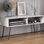 Тумба под ТВ Невада Ferrum-decor 45x100x38 Черный металл ДСП Бетон 16 мм (FRD-106719)