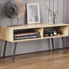 Тумба під ТВ Невада Ferrum-decor 45x100x38 Чорний метал ДСП Дуб Сонома 16 мм (FRD-106722)