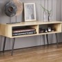 Тумба под ТВ Невада Ferrum-decor 45x100x38 Черный металл ДСП Дуб Сонома 16 мм (FRD-106722)