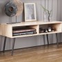 Тумба под ТВ Невада Ferrum-decor 45x100x38 Черный металл ДСП Дуб Сан-Марино 16 мм (FRD-106724)