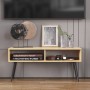 Тумба под ТВ Невада Ferrum-decor 45x100x38 Черный металл ДСП Дуб Артизан 16 мм (FRD-106726)