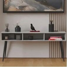 Тумба під телевізор Кентук Ferrum-decor 45x139x38 Чорний метал ДСП Бетон 16 мм (FRD-106727)
