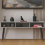 Тумба под телевизор Кентуки Ferrum-decor 45x139x38 Черный металл ДСП Бетон 16 мм (FRD-106727)