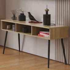 Тумба під телевізор Кентук Ferrum-decor 45x139x38 Чорний метал ДСП Дуб Сонома 16 мм (FRD-106730)