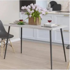 Стіл кухонний Марсель 40 Ferrum-decor 75x120x70 Чорний метал ДСП Бетон 16 мм (FRD-106761)