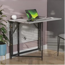 Стіл трансформер книжка Вуді Ferrum-decor 75x130x90 Чорний метал ДСП Бетон 16 мм (FRD-106743)