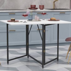 Стіл трансформер книжка Вуді Ferrum-decor 75x130x90 Чорний метал ДСП Білий 16 мм (FRD-106749)