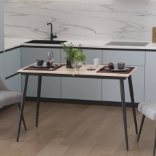 Стіл кухонний розкладний Данді на конусних ногах Ferrum-decor 75x120 160)x70 Чорний метал ДСП Дуб Сан-Марино 16 мм (FRD-106782)