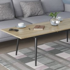Стіл трансформер журнальний Dandi Small Ferrum-decor 45x120 160)x70 Чорний метал ДСП Дуб Сонома 16 мм (FRD-106796)